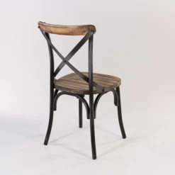 Chaise De Cuisine*MadieChaise bistrot vintage en bois et métal noir patiné