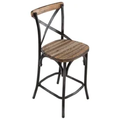 Tabouret Snack (assise +/- 65 Cm)|Tabouret De Bar (assise +/- 80 Cm)*MadieTabouret bistrot en métal patiné et bois vieilli