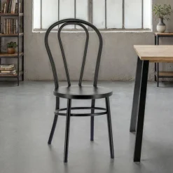 Chaise De Cuisine*MadinaChaise bistrot vintage en métal noir