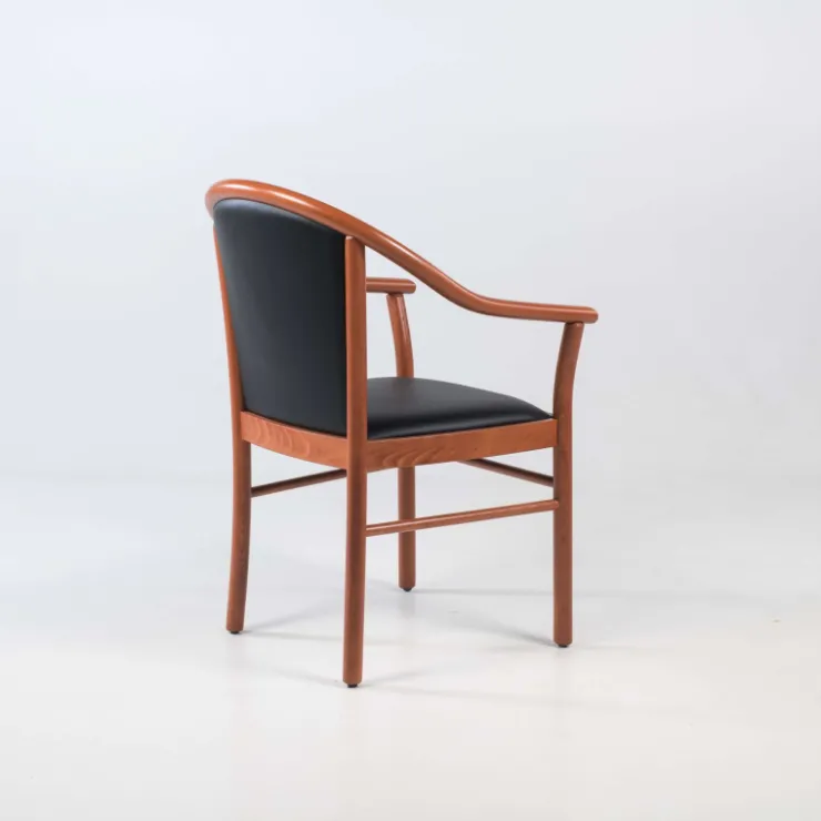 Chaise De Salle à Manger|Fauteuil De Salon*Manuela Fauteuil bridge en bois avec assise et dossier rembourrés
