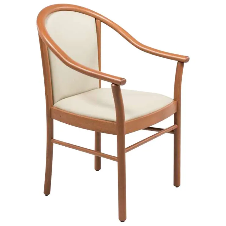 Chaise De Salle à Manger|Fauteuil De Salon*Manuela Fauteuil bridge en bois avec assise et dossier rembourrés