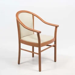 Chaise De Salle à Manger|Fauteuil De Salon*Manuela Fauteuil bridge en bois avec assise et dossier rembourrés