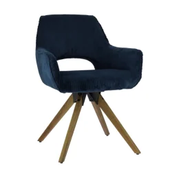 Chaise De Salle à Manger|Chaise De Bureau*Marius Fauteuil cocooning pivotant en tissu avec pieds bois