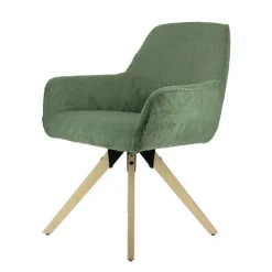 Chaise De Salle à Manger|Chaise De Bureau*Marius Fauteuil cocooning pivotant en tissu avec pieds bois