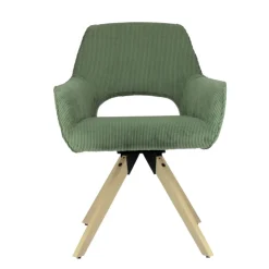 Chaise De Salle à Manger|Chaise Salon*Marius Fauteuil cocooning en tissu avec pieds bois massif