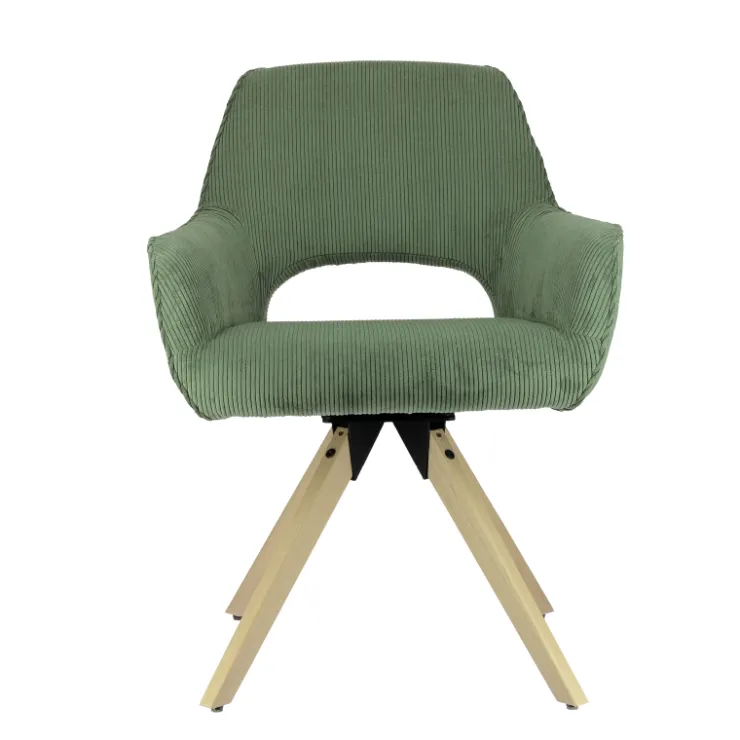 Chaise De Salle à Manger|Chaise Salon*Marius Fauteuil cocooning en tissu avec pieds bois massif