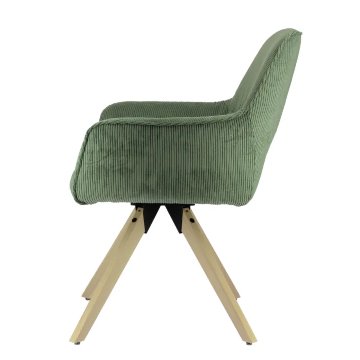 Chaise De Salle à Manger|Chaise Salon*Marius Fauteuil cocooning en tissu avec pieds bois massif
