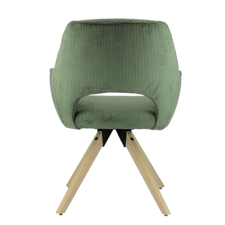 Chaise De Salle à Manger|Chaise Salon*Marius Fauteuil cocooning en tissu avec pieds bois massif
