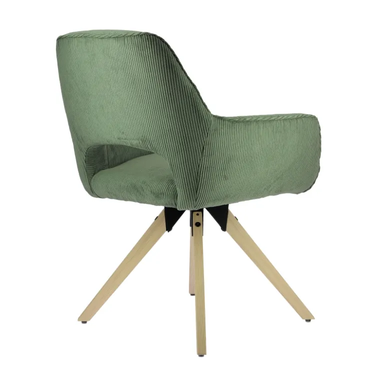 Chaise De Salle à Manger|Chaise Salon*Marius Fauteuil cocooning en tissu avec pieds bois massif
