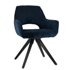 Chaise De Salle à Manger|Chaise Salon*Marius Fauteuil cocooning en tissu avec pieds bois massif