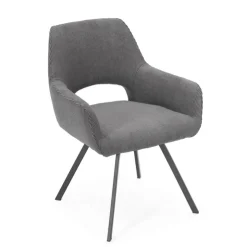 Chaise De Salle à Manger|Chaise De Bureau*Marius Fauteuil cosy en tissu avec pieds en métal