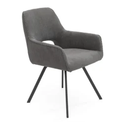 Chaise De Salle à Manger|Chaise De Bureau*Marius Fauteuil cosy en tissu avec pieds en métal