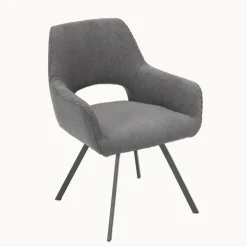 Chaise De Salle à Manger|Chaise De Bureau*Marius Fauteuil cosy en tissu avec pieds en métal