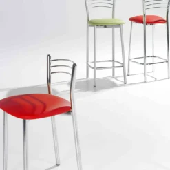 Bailen Tabouret Snack (assise +/- 65 Cm)|Tabouret De Bar (assise +/- 80 Cm)*Marta Tabouret snack de cuisine en métal assise rembourrée