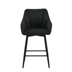 Tabouret Snack (assise +/- 65 Cm)|Tabouret De Bar (assise +/- 80 Cm)*MartinTabouret snack pivotant avec accoudoirs en tissu recyclé et pieds en métal