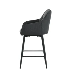 Tabouret Snack (assise +/- 65 Cm)|Tabouret De Bar (assise +/- 80 Cm)*MartinTabouret snack pivotant avec accoudoirs en tissu recyclé et pieds en métal