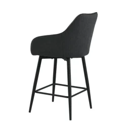 Tabouret Snack (assise +/- 65 Cm)|Tabouret De Bar (assise +/- 80 Cm)*MartinTabouret snack pivotant avec accoudoirs en tissu recyclé et pieds en métal