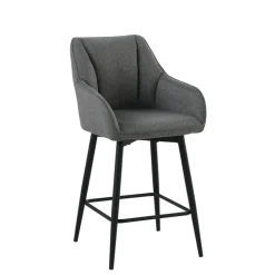 Tabouret Snack (assise +/- 65 Cm)|Tabouret De Bar (assise +/- 80 Cm)*MartinTabouret snack pivotant avec accoudoirs en tissu recyclé et pieds en métal