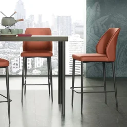 Europea Tabouret Snack (assise +/- 65 Cm)|Tabouret De Bar (assise +/- 80 Cm)*Mathilde Tabouret snack moderne rembourré pieds en métal