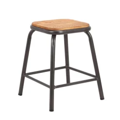 Tabouret Bas (assise +/- 45 Cm)*MatisTabouret bas industriel en métal assise bois