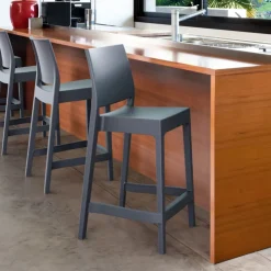 Tabouret Snack (assise +/- 65 Cm)|Tabouret De Bar (assise +/- 80 Cm)*Maya Tabouret snack moderne empilable en polypropylène