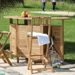 Medicis Table De Jardin*MenhirBar de jardin avec rangement pliable en teck massif