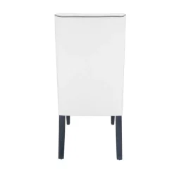 Lujosa Chaise De Salle à Manger|Chaise Salon*Mila Chaise en tissu rembourrée avec boutons sur le dossier pieds bois