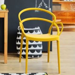 Chaise De Cuisine|Chaise De Salle à Manger*Mila Fauteuil design empilable en polypropylène