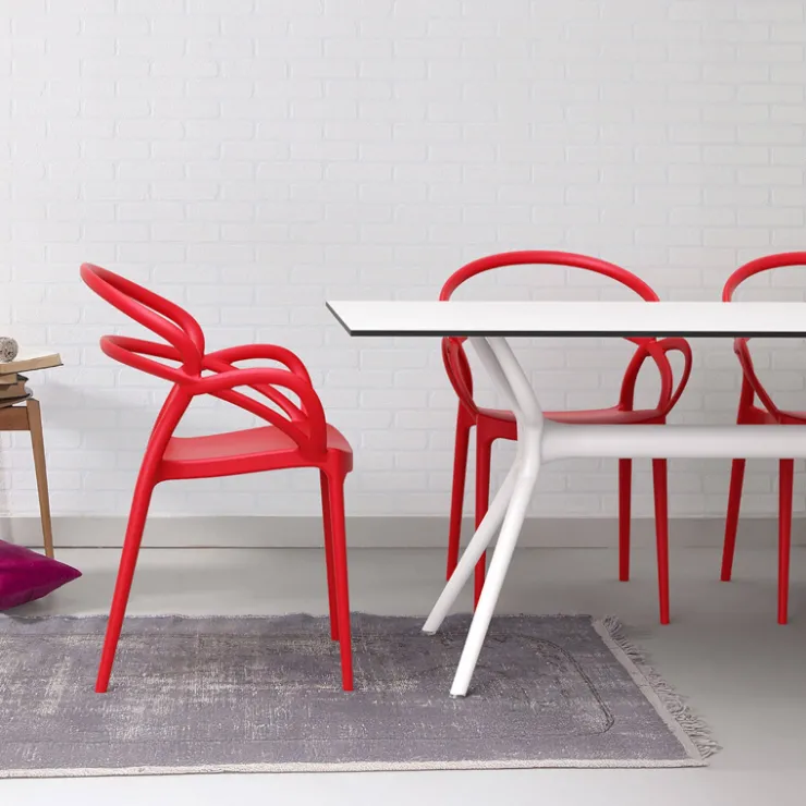 Chaise De Cuisine|Chaise De Salle à Manger*Mila Fauteuil design empilable en polypropylène