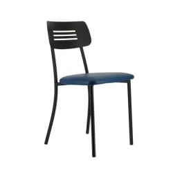 Perfecta Chaise De Cuisine*Miro 2 Chaise de cuisine en simili rembourrée avec pieds et dossier strié en métal