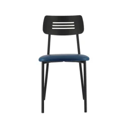 Perfecta Chaise De Cuisine*Miro 2 Chaise de cuisine en simili rembourrée avec pieds et dossier strié en métal