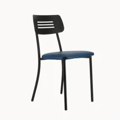 Perfecta Chaise De Cuisine*Miro 2 Chaise de cuisine en simili rembourrée avec pieds et dossier strié en métal