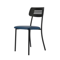Perfecta Chaise De Cuisine*Miro 2 Chaise de cuisine en simili rembourrée avec pieds et dossier strié en métal