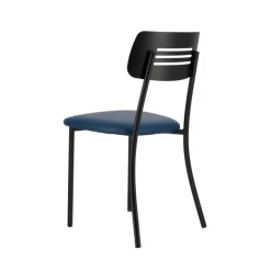 Perfecta Chaise De Cuisine*Miro 2 Chaise de cuisine en simili rembourrée avec pieds et dossier strié en métal