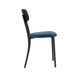 Perfecta Chaise De Cuisine*Miro 2 Chaise de cuisine en simili rembourrée avec pieds et dossier strié en métal