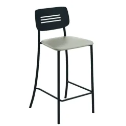 Perfecta Tabouret Snack (assise +/- 65 Cm)|Tabouret De Bar (assise +/- 80 Cm)*Miro Tabouret snack de cuisine en simili rembourré avec dossier strié en métal