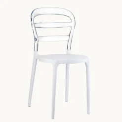 Chaise De Cuisine|Chaise De Salle à Manger*Miss Bibi Chaise moderne en polycarbonate transparent et polypropylène