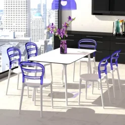 Chaise De Cuisine|Chaise De Salle à Manger*Miss Bibi Chaise moderne en polycarbonate transparent et polypropylène