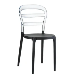 Chaise De Cuisine|Chaise De Salle à Manger*Miss Bibi Chaise moderne en polycarbonate transparent et polypropylène