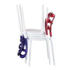 Chaise De Cuisine|Chaise De Salle à Manger*Miss Bibi Chaise moderne en polycarbonate transparent et polypropylène