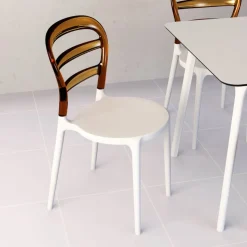 Chaise De Cuisine|Chaise De Salle à Manger*Miss Bibi Chaise moderne en polycarbonate transparent et polypropylène