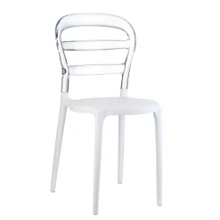 Chaise De Cuisine|Chaise De Salle à Manger*Miss Bibi Chaise moderne en polycarbonate transparent et polypropylène
