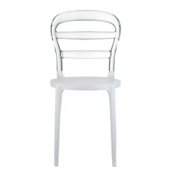 Chaise De Cuisine|Chaise De Salle à Manger*Miss Bibi Chaise moderne en polycarbonate transparent et polypropylène