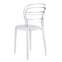 Chaise De Cuisine|Chaise De Salle à Manger*Miss Bibi Chaise moderne en polycarbonate transparent et polypropylène