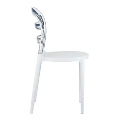 Chaise De Cuisine|Chaise De Salle à Manger*Miss Bibi Chaise moderne en polycarbonate transparent et polypropylène