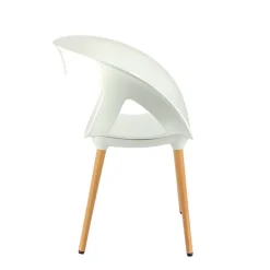 Chaise De Cuisine|Chaise De Salle à Manger*Moema Fauteuil design italien coque ajourée en technopolymère et pieds en bois