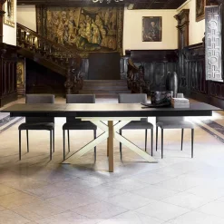 Pure design Table De Salle à Manger*Moon Table design extensible en Dekton avec pied central