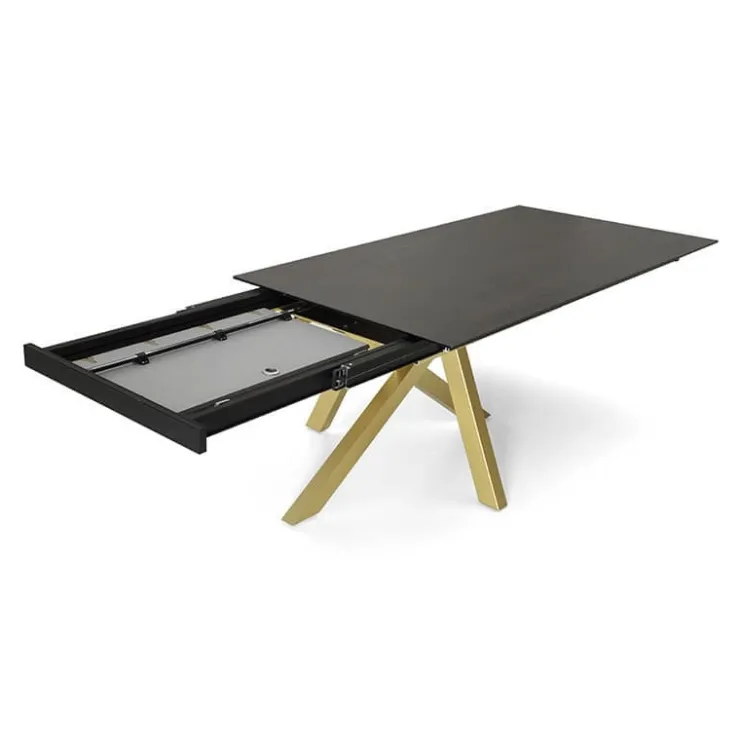 Pure design Table De Salle à Manger*Moon Table design extensible en Dekton avec pied central