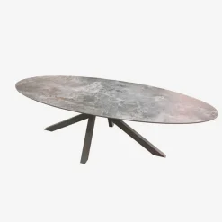 Pure design Table De Salle à Manger*Moon Table design ovale en dekton pied central