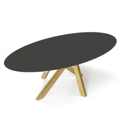 Pure design Table De Salle à Manger*Moon Table design ovale en dekton pied central